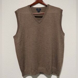 2 Brooks Brothers V-Neck Merino Wool Sweater Vests, Size XL
